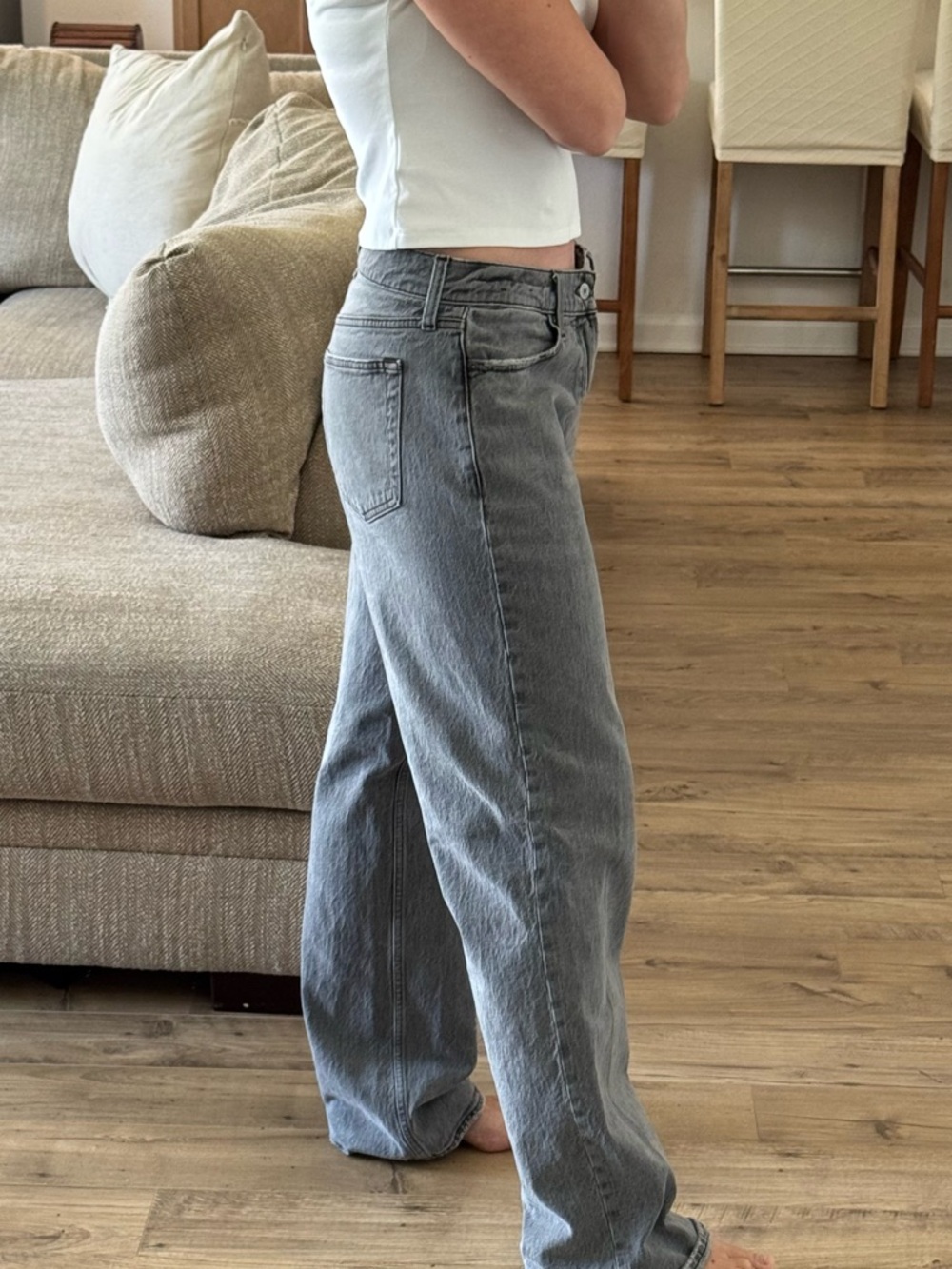 Abercrombie & Fitch ‘the baggy low rise’ gray washed denim